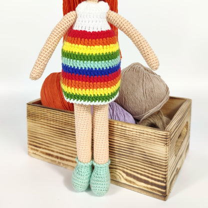 Rainbow-colored Crochet Dolls for Babies | Handmade Amigurumi Plushies for Play and Comfort | Perfect Gifts to Brighten Up Any Child's Day